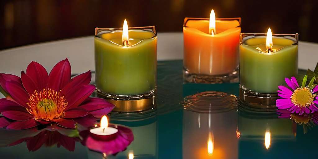 Velas flotantes de colores