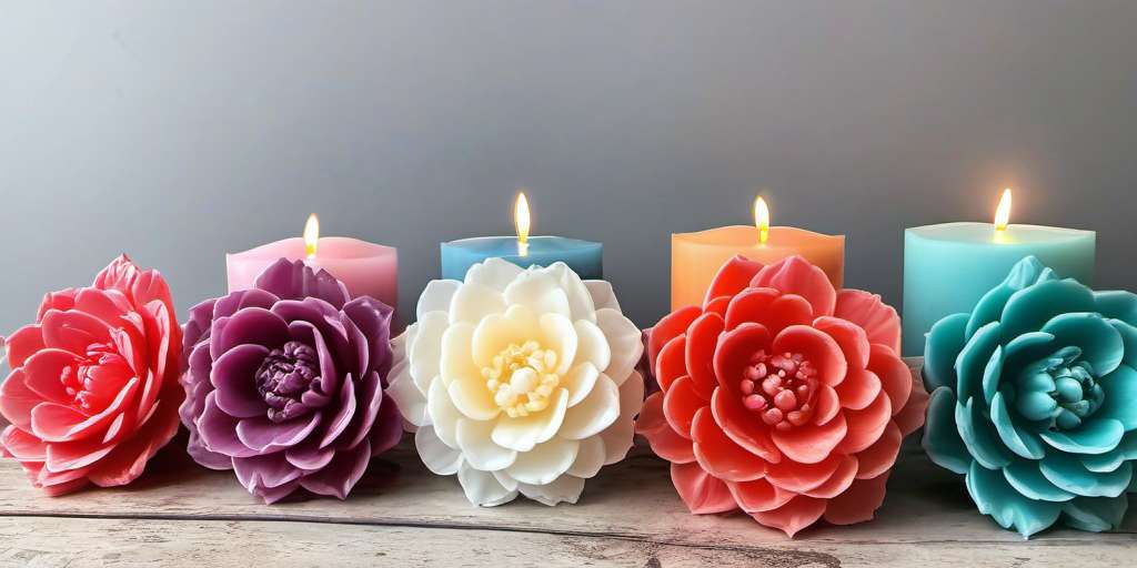 Velas con forma de flores