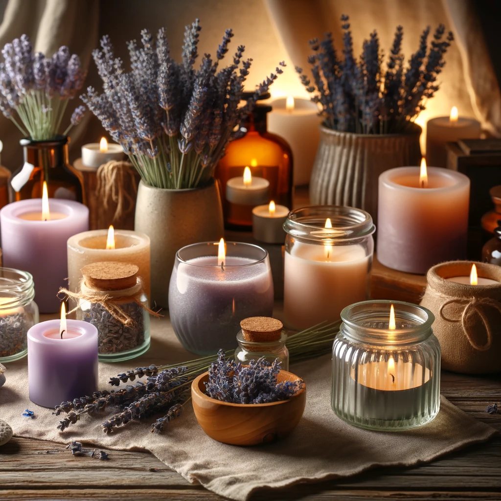 Velas Aromáticas de Lavanda