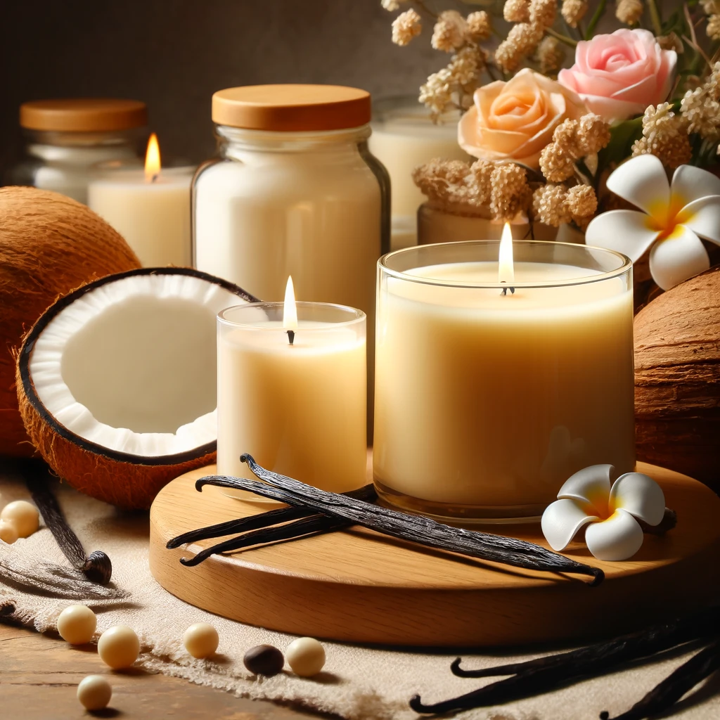 Velas Aromáticas de Vainilla con Coco