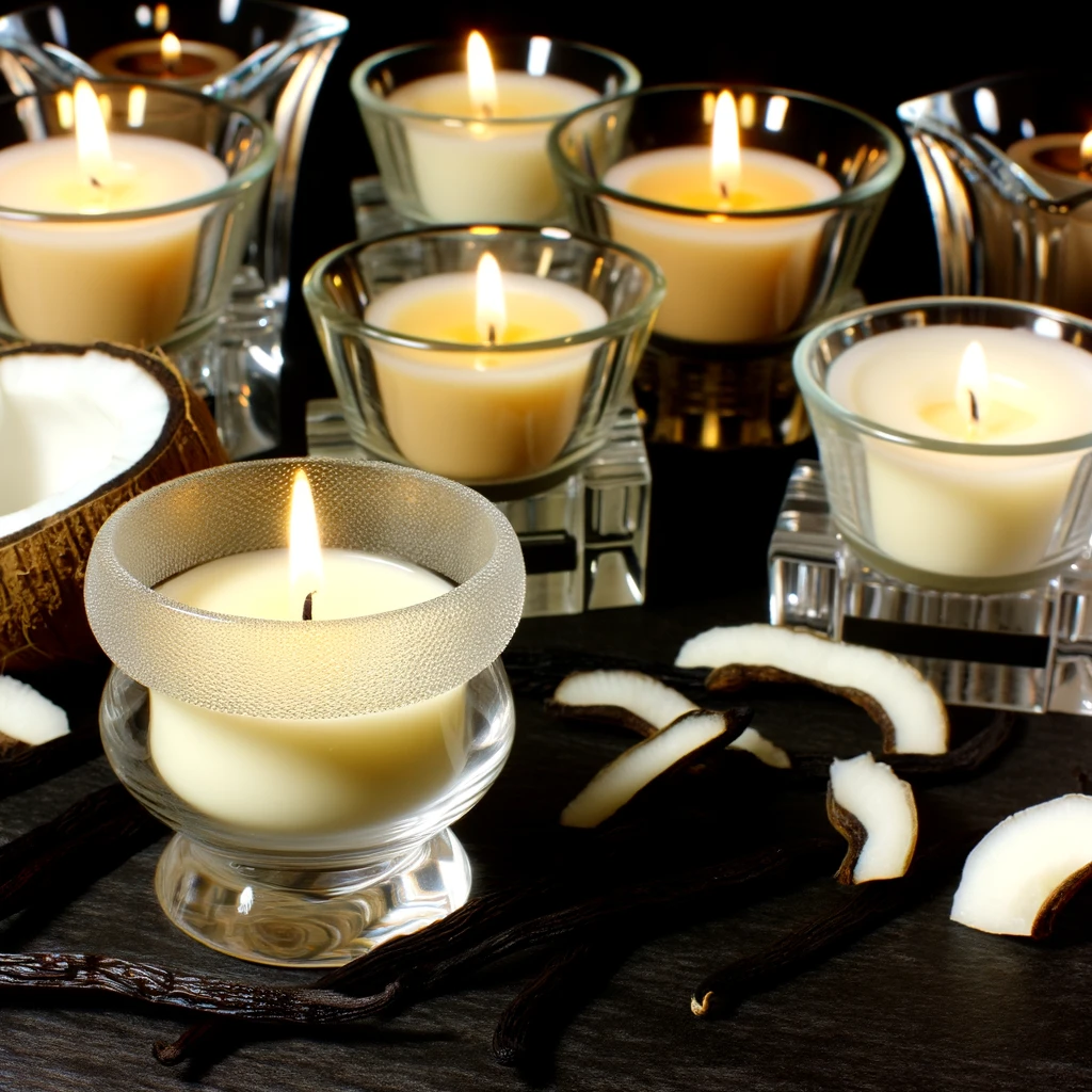 Velas Aromáticas de Vainilla con Coco