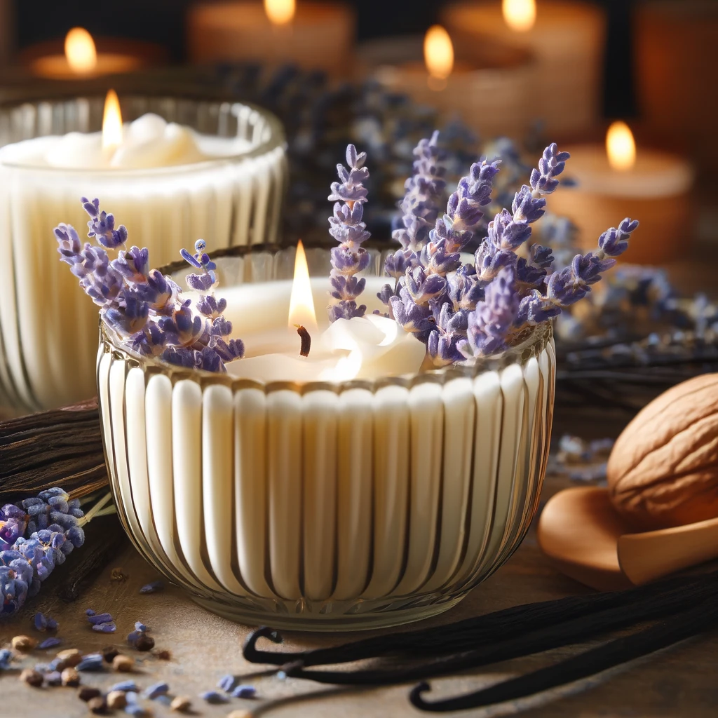 Velas Aromáticas de Vainilla con Lavanda