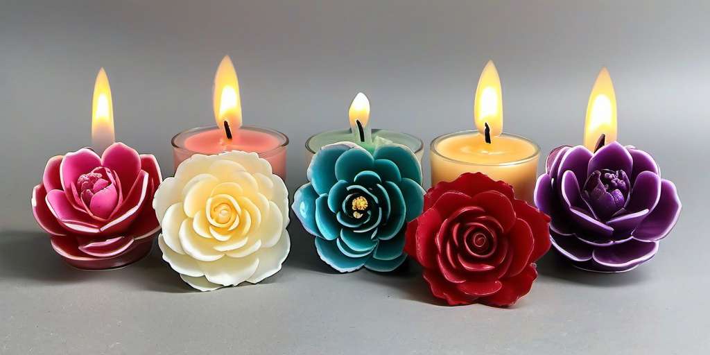 Velas con forma de flores