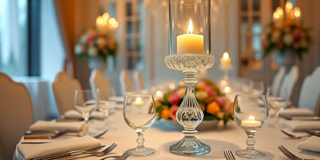 Candelabro de cristal para velas