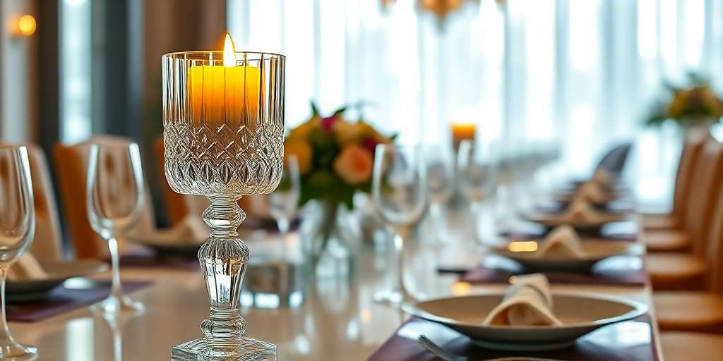 Candelabro de cristal para velas